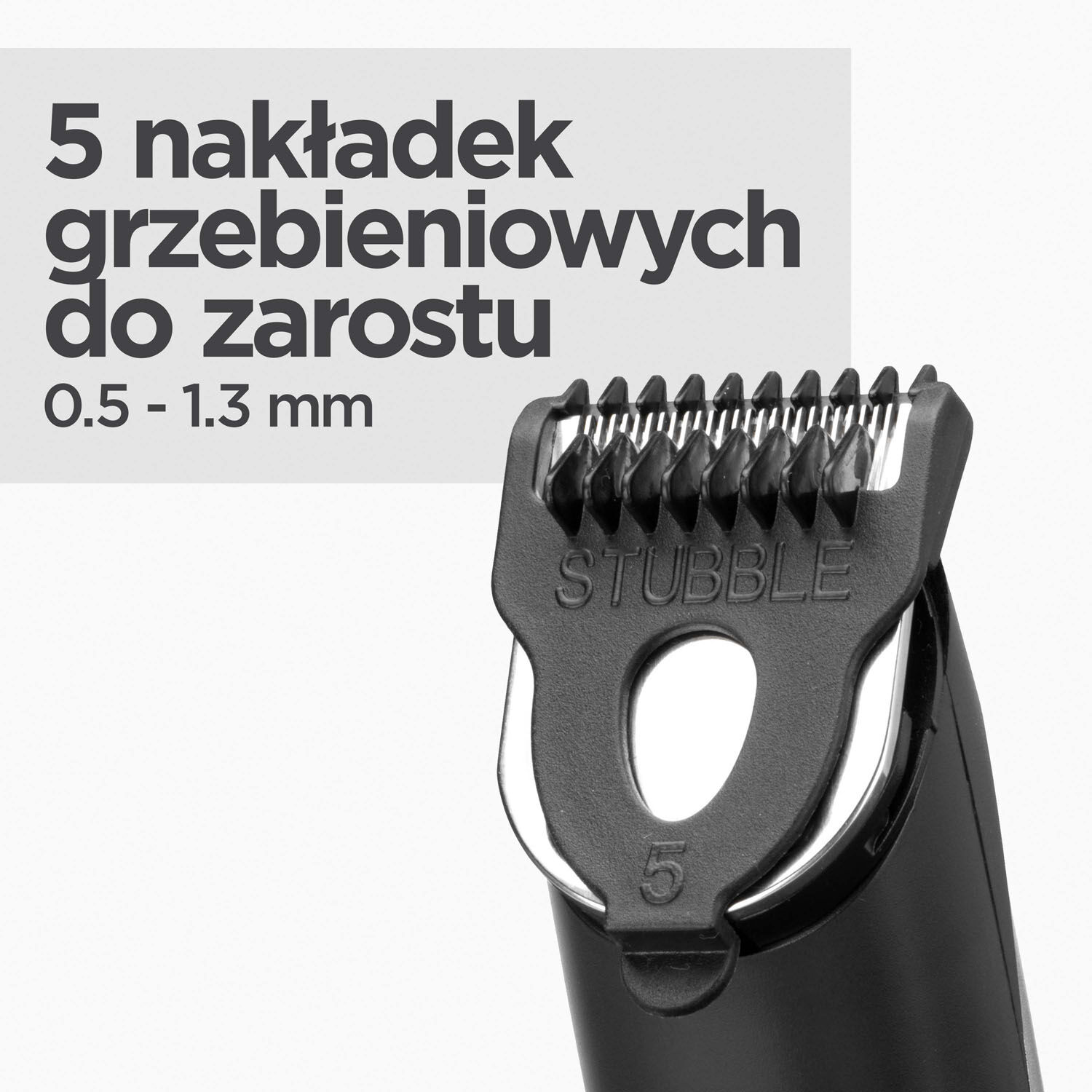 5 nakładek grzebieniowych do zarostu 0,5-1,3mm